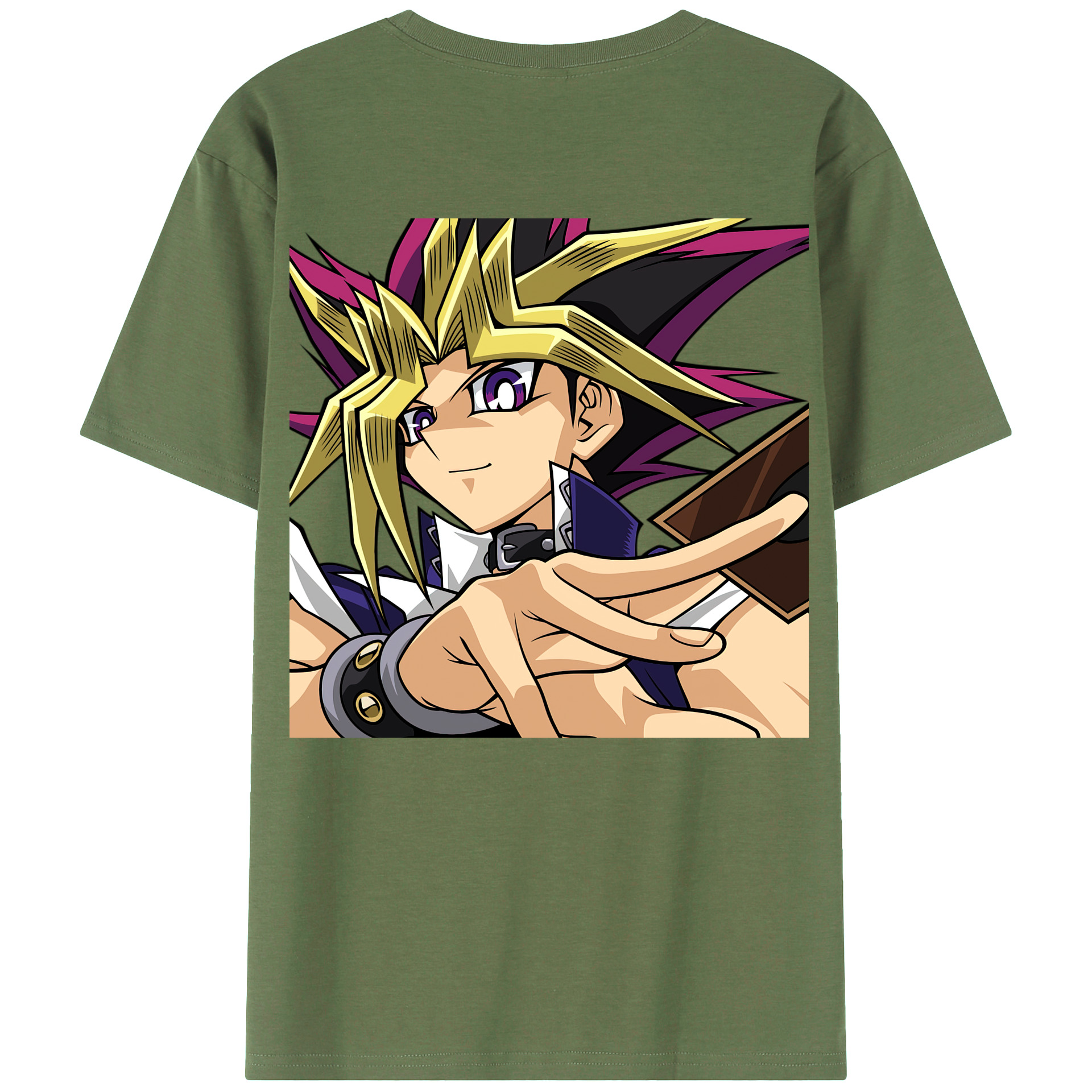 （画像用） 遊☆戯☆王 Yu-Gi-Oh! 綿100％ メンズ半袖Tシャツ（バックプリント） 通気性